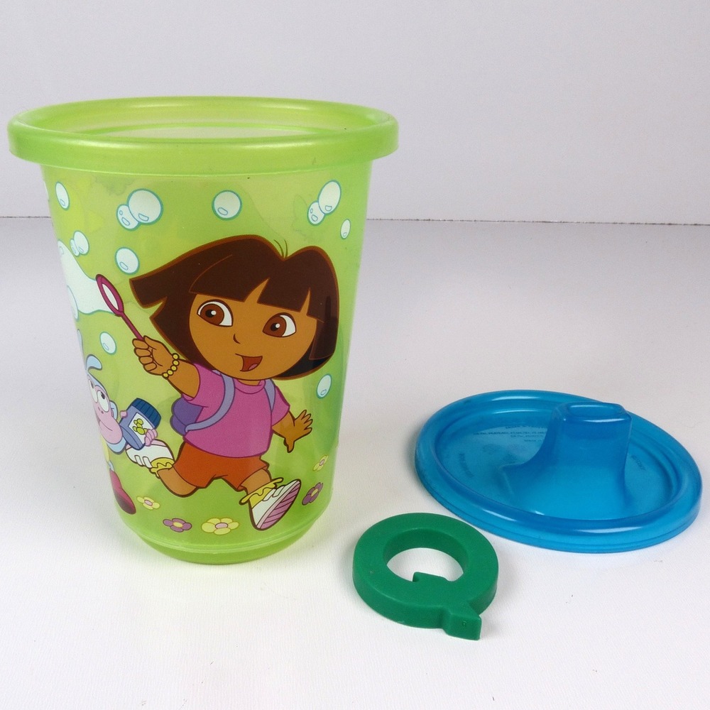 2006 Dora the Explorer & Boots 10oz Sippy Munchkin Cup Take N Toss Lid Q